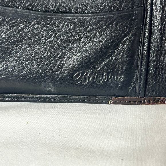 Brighton Wallet VTG Card Keeper Coin Purse Combo Brown Black Leather Crogo Small - Picture 7 of 8